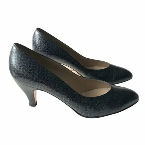 Salvatore Ferragamo Loredana Pump Black Gray 9 VTG